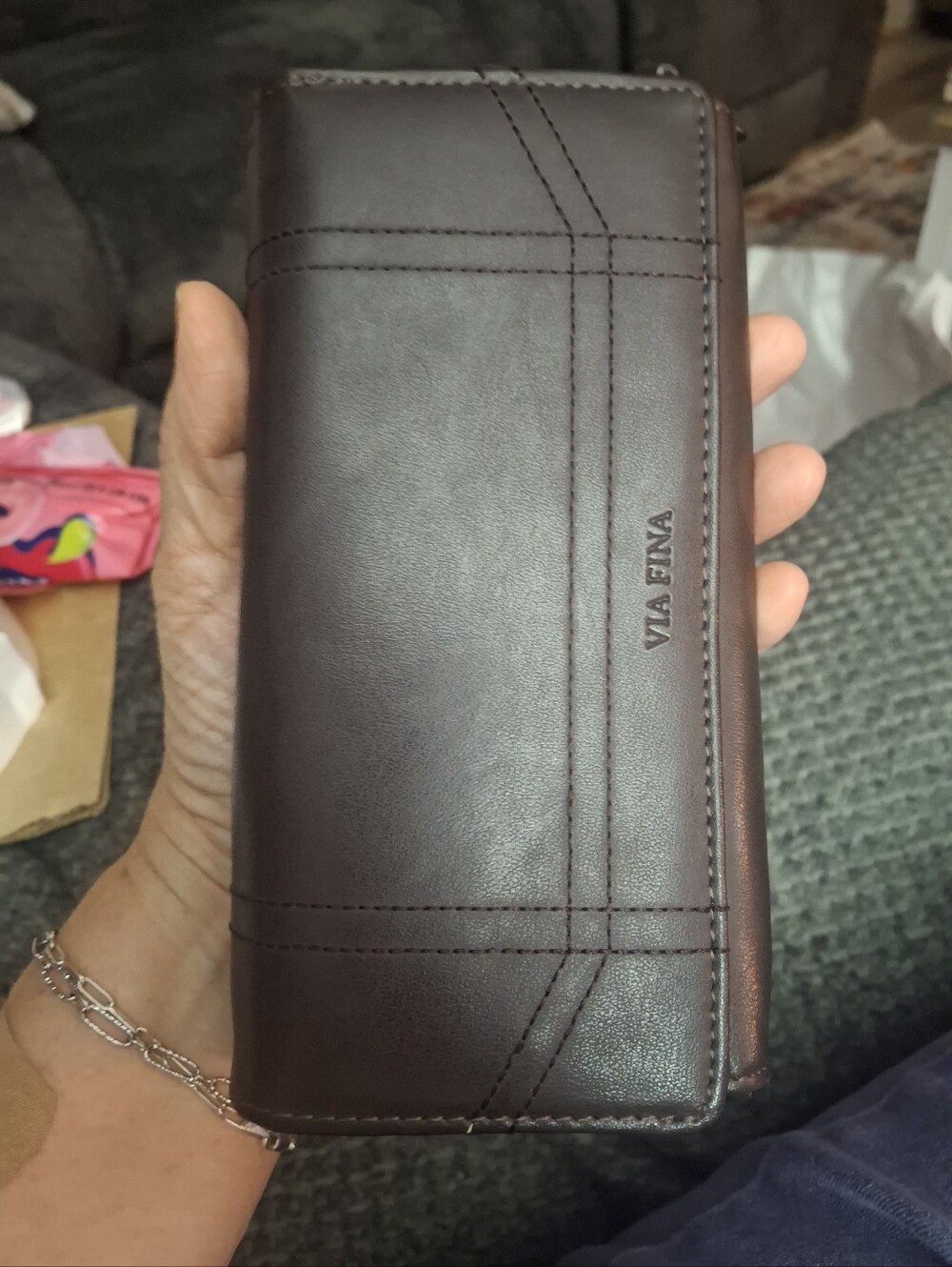 VIA FINA Brown Wallet